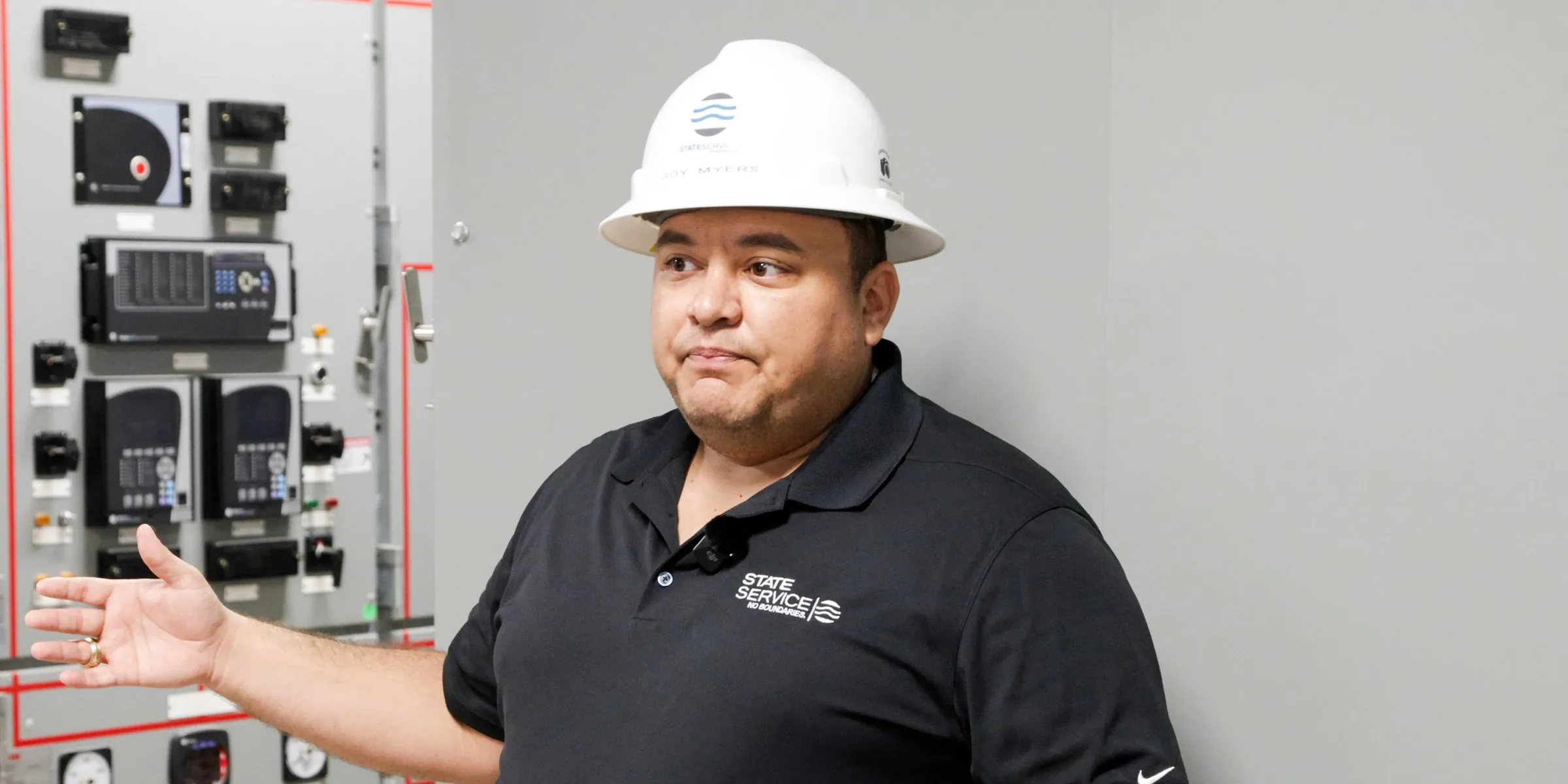 Switchgear and motor control center installed inside an e-house before shipment